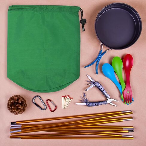 Stuff Sack, 5 x 10 Inch Waterproof Outdoor Storage Sack Portable Drawstring Dust Flap Bag for Camping, Gray in Saudi Arabia