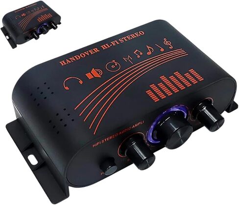 AK170 Mini Audlo Amplifier Input HiFi Stereo Audlo Amplifier 20W 2 Speaker Amp Dual Channel with LED Light Ring for Car in Saudi Arabia