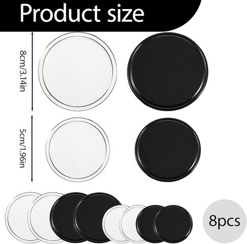 8 Pcs Sticky Gel Pads Reusable Silicone Non Slip Gel Pads Multi Function Removable Dashboard Mat Non Slip Sticky Mat for Car Dashboard Phone, Glass, Mirrors, Keys (White and Black) in Saudi Arabia