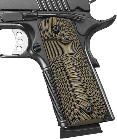 قبضة يد رائعة 1911 G10 بالحجم الكامل لكيمبر، كولت، جزيرة روك، سبرينغفيلد، مسدس توروس، مسامير سوداء متضمنة، مغرفة كبيرة، قطع أمان أمبي، نسيج أمة الله in Kuwait