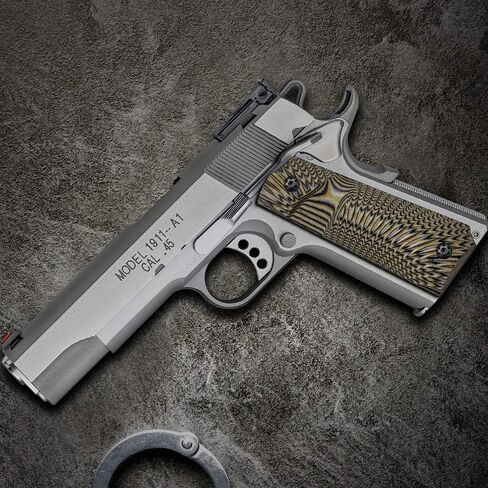 قبضة يد رائعة 1911 G10 بالحجم الكامل لكيمبر، كولت، جزيرة روك، سبرينغفيلد، مسدس توروس، مسامير سوداء متضمنة، مغرفة كبيرة، قطع أمان أمبي، نسيج أمة الله in Kuwait
