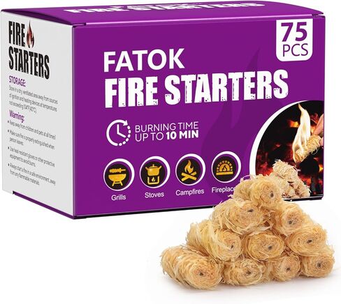 75pcs Fire Starter, Natural Tumbleweed Fire Starters for Campfires, Fireplace, Fire Pit, BBQ, Chimney, Pizza Oven, Pellet Stove & Wood, Charcoal Starter for Grill (75pcs) in Saudi Arabia