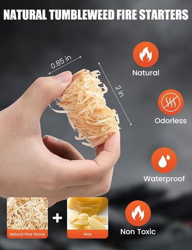 75pcs Fire Starter, Natural Tumbleweed Fire Starters for Campfires, Fireplace, Fire Pit, BBQ, Chimney, Pizza Oven, Pellet Stove & Wood, Charcoal Starter for Grill (75pcs) in Saudi Arabia