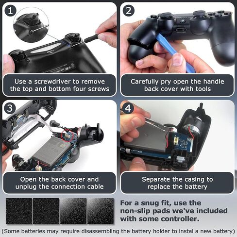 قطعتان من البطاريات القابلة لإعادة الشحن لوحدة التحكم اللاسلكية PS4Pro/PS4Slim، بطاريات ليثيوم بوليمر عالية السعة 3.7 فولت 2000 مللي أمبير في الساعة لوحدة التحكم PS4Pro/PS4Slim، تتضمن مجموعة أدوات in Kuwait