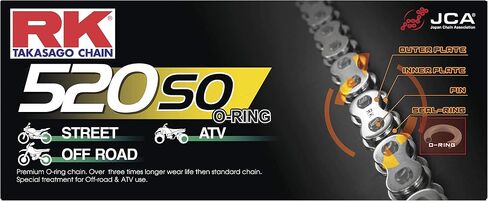 سلسلة سباق RK GB520SO-114 GOLD 114 LINK O-RING RENG مع رابط التوصيل in Saudi Arabia