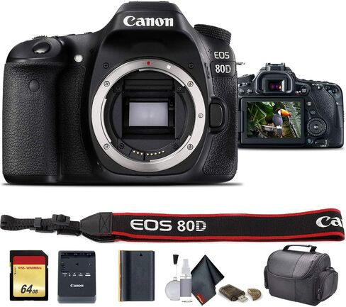 Canon EOS 80D DSLR Camera with 18-55mm Lens (International Model) (1263C005) - Starter Bundle in Saudi Arabia