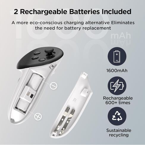 YOGES Charging Dock for Meta Quest 3 & Quest 3S, 2-in-1 Fast Charging Station with 2 Rechargeable Batteries, Charge VR Headset and Controllers, Charging Stand Accessories in Kuwait