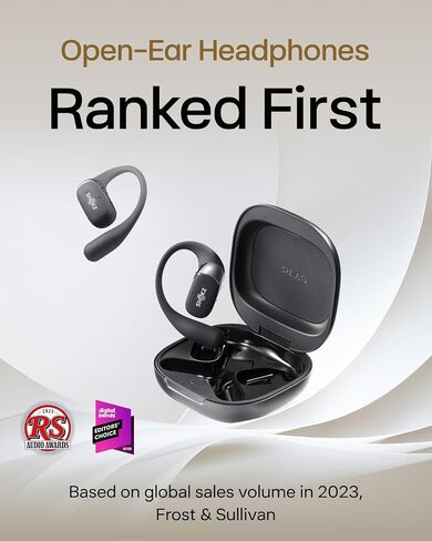 SHOKZ OpenFit 2 Open-Ear Headphones,True Wireless Bluetooth Earphones with Microphone,Earhook Earbuds with 48 Hours of Playtime,Fast Charging,IP55 Water-Resistant,with Carrying Bag,Black,Bluetooth5.4 in Saudi Arabia