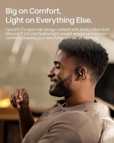 SHOKZ OpenFit 2 Open-Ear Headphones,True Wireless Bluetooth Earphones with Microphone,Earhook Earbuds with 48 Hours of Playtime,Fast Charging,IP55 Water-Resistant,with Carrying Bag,Black,Bluetooth5.4 in Saudi Arabia