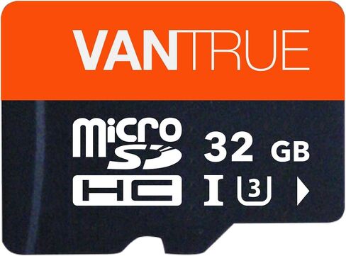 بطاقة SD من Vantrue بسعة 256 جيجابايت microSDXC UHS-I U3 4K UHD لمراقبة نقل الفيديو عالي السرعة مع محول لكاميرات داش وكاميرات الجسم وكاميرا الحركة وكاميرات المراقبة والأمن in Kuwait