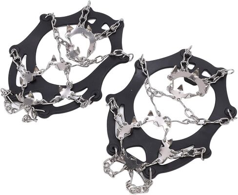 Ice Cleats with 19 Steel Spikes, TPE Material, XL Size, Black, for Hiking and Mountaineering in Saudi Arabia