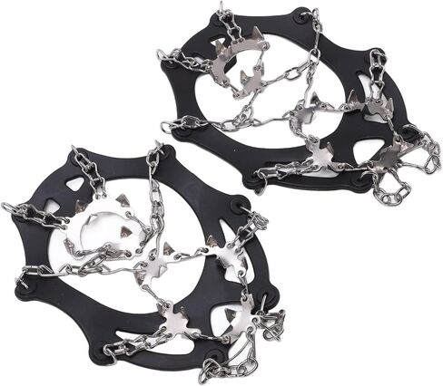 Ice Cleats with 19 Steel Spikes, TPE Material, XL Size, Black, for Hiking and Mountaineering in Saudi Arabia