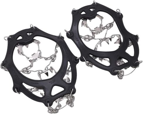 Ice Cleats with 19 Steel Spikes, TPE Material, XL Size, Black, for Hiking and Mountaineering in Saudi Arabia