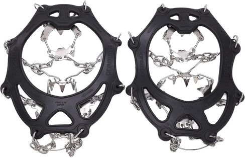 Ice Cleats with 19 Steel Spikes, TPE Material, XL Size, Black, for Hiking and Mountaineering in Saudi Arabia