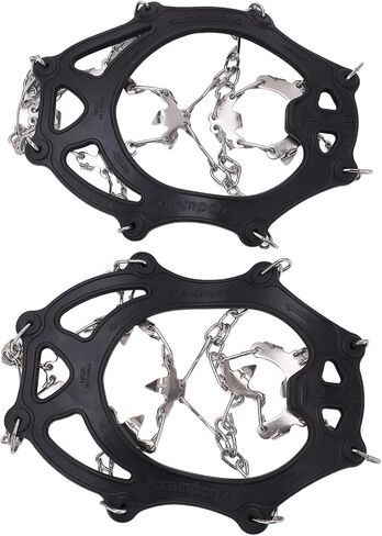 Ice Cleats with 19 Steel Spikes, TPE Material, XL Size, Black, for Hiking and Mountaineering in Saudi Arabia