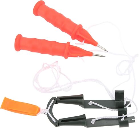 Ice Pick Safety Kit with Emergency Whistle, 2-Piece Set, Black Rope Handle, Stainless Steel in Saudi Arabia