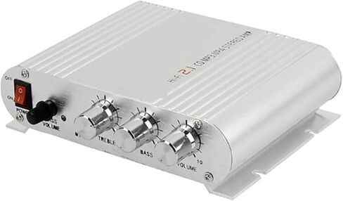 Car Amplifier Stereo Radio Amplifier Super Bass Subwoofer Automatic Stereo Small but Powerful (Silver) in Saudi Arabia