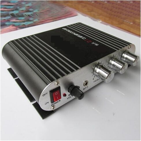 Car Amplifier Stereo Radio Amplifier Super Bass Subwoofer Automatic Stereo Small but Powerful (Silver) in Saudi Arabia