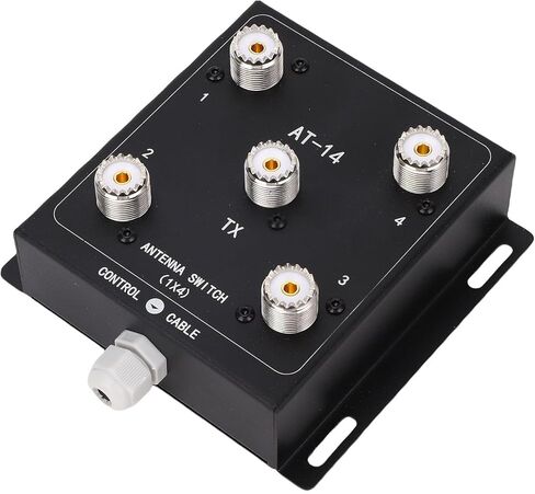 Dpofirs 4-Way Coaxial Remote Antenna Switch, 1.8MHz-60MHz 500W Pep with SO-239 Connector, Support +12V Control Voltage in Saudi Arabia