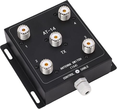 Dpofirs 4-Way Coaxial Remote Antenna Switch, 1.8MHz-60MHz 500W Pep with SO-239 Connector, Support +12V Control Voltage in Saudi Arabia