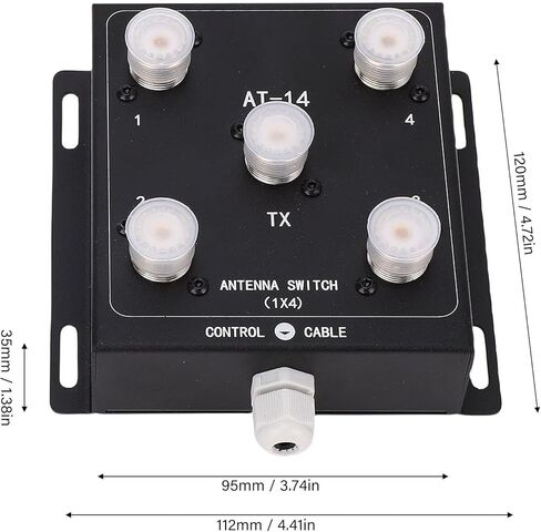 Dpofirs 4-Way Coaxial Remote Antenna Switch, 1.8MHz-60MHz 500W Pep with SO-239 Connector, Support +12V Control Voltage in Saudi Arabia