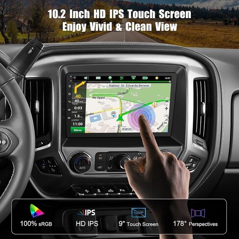 10.2 Inch QLED Carplay Screen for Chevrolet Silverado & GMC Sierra 2014-2018(Without Bo-seSystem),Android 13 Silverado Radio Stereo Support Wireless Carplay &Android Auto,Bluetooth&GPS,FM Radio in Saudi Arabia