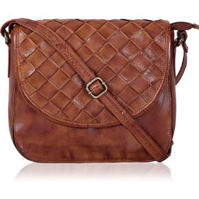 Ozora Vintage Genuine Leather Shoulder Crossbody Purse For Women with Adjustable Strap, Mobile Pocket & Inside Zipper in Saudi Arabia