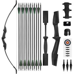 مجموعة قوس وسهم منحني، قوس رماية قابل للفصل للبالغين والأيدي اليسرى واليمنى 40 رطل/20 رطل مناسبة للبالغين/الشباب/المبتدئين في ممارسة الهواء الطلق in Kuwait