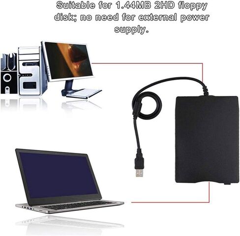 محرك الأقراص المرنة الخارجي USB قارئ القرص المرن التوصيل والتشغيل المحمول لأجهزة الكمبيوتر المحمول in Kuwait