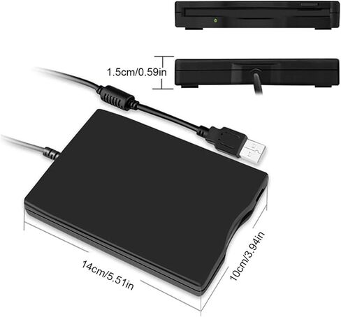 محرك الأقراص المرنة الخارجي USB قارئ القرص المرن التوصيل والتشغيل المحمول لأجهزة الكمبيوتر المحمول in Kuwait