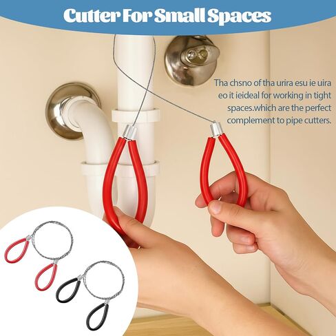 4 Pcs Stainless Steel Cable Saw, Metal Wire Saw Emergency Hand Pocket Survival String Rope Wire Saws PVC Cable Saws for Home Hiking Hunting Camping, 27.56 Inch (Red and Black) in Saudi Arabia