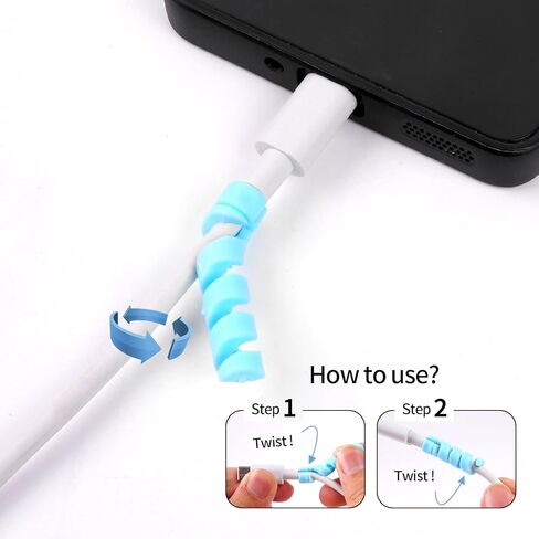 36 PCS Cable Protectors, USB Wire Protector for iPhone iPad Android Charger End, Silicone Cable Wrap Accessories for Headphone Earphone in Saudi Arabia