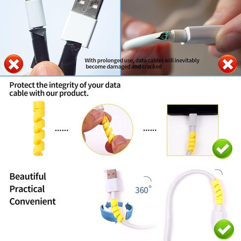 36 PCS Cable Protectors, USB Wire Protector for iPhone iPad Android Charger End, Silicone Cable Wrap Accessories for Headphone Earphone in Saudi Arabia