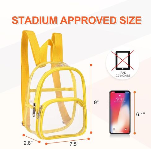 USPECLARE Clear Mini Backpack Stadium Approved for Little Boys & Girls, Transparent Backpack for Concert, Festival, Sport Events in Kuwait