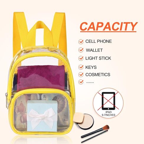 USPECLARE Clear Mini Backpack Stadium Approved for Little Boys & Girls, Transparent Backpack for Concert, Festival, Sport Events in Kuwait