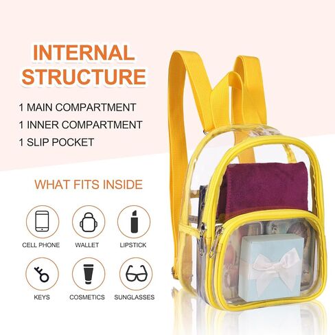 USPECLARE Clear Mini Backpack Stadium Approved for Little Boys & Girls, Transparent Backpack for Concert, Festival, Sport Events in Kuwait