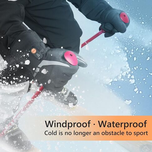 قفازات ساخنة للرجال والنساء، قفازات عمل ساخنة مقاومة للماء قابلة لإعادة الشحن مع تخفيف التهاب المفاصل رينود للقيادة على الجليد والمشي لمسافات طويلة in Kuwait