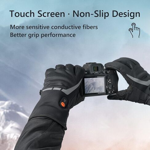 قفازات ساخنة للرجال والنساء، قفازات عمل ساخنة مقاومة للماء قابلة لإعادة الشحن مع تخفيف التهاب المفاصل رينود للقيادة على الجليد والمشي لمسافات طويلة in Kuwait