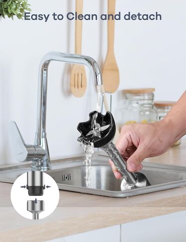 Ganiza Immersion Blender 5 in 1 Hand Blender 1000W Heavy Duty Motor, 16 Speed Mode Handheld Blender Stainless Steel Blade With 800ml Mixing Beaker, 600ml Chopper, Whisk and Milk Frother in Saudi Arabia