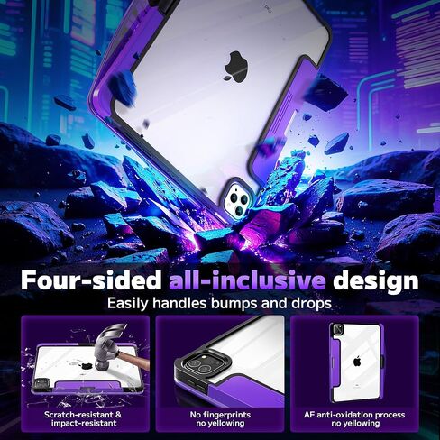 Clear Keyboard Case for iPad Pro 13 inch (M4/M5 2024/2025),360° Swivel Multi-Touch Trackpad, with Wireless Bluetooth 3-Brightness &7-Color Backlit, Pencil Holder and Keyboard Shortcuts White in Saudi Arabia