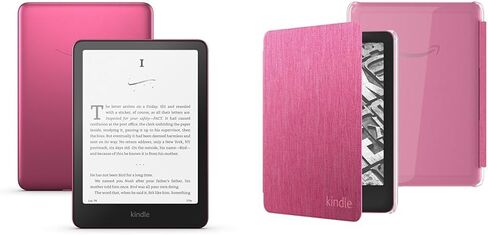 Kindle Paperwhite Clear Case Bundle: Includes Amazon Kindle Paperwhite Signature Edition 32GB (newest model) | Metallic Raspberry & Clear Back Case | Raspberry in Saudi Arabia
