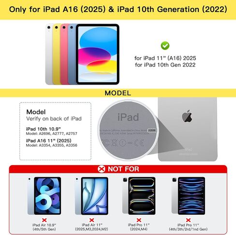 حافظة لجهاز iPad 11th (A16, 2025)/10th مع لوحة مفاتيح، وحافظة قابلة للدوران 360 درجة ولوحة مفاتيح بإضاءة خلفية قابلة للفصل، وفتحات دقيقة وحامل أقلام لجهاز iPad A16 11 بوصة/10 10.9 بوصة، أزرق داكن in Kuwait