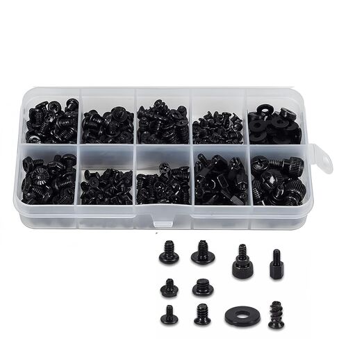 400PCS Computer Motherboard Screws Kit, 10 Assorted Size Replacement Electronic Screws Standoffs Assortment Kit for HDD, SSD, Hard Drive,Fan, Power Supply, Graphics, Laptop, PC Case DIY Build Repair in Saudi Arabia