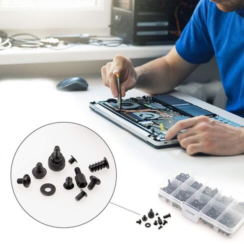400PCS Computer Motherboard Screws Kit, 10 Assorted Size Replacement Electronic Screws Standoffs Assortment Kit for HDD, SSD, Hard Drive,Fan, Power Supply, Graphics, Laptop, PC Case DIY Build Repair in Saudi Arabia