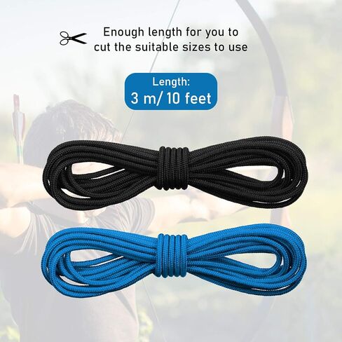 2 Pieces Archery D Loop Rope 10 Feet Archery Bowstring Serving Thread Release Material Nocking D Loop Rope String(Black and Red) in Saudi Arabia