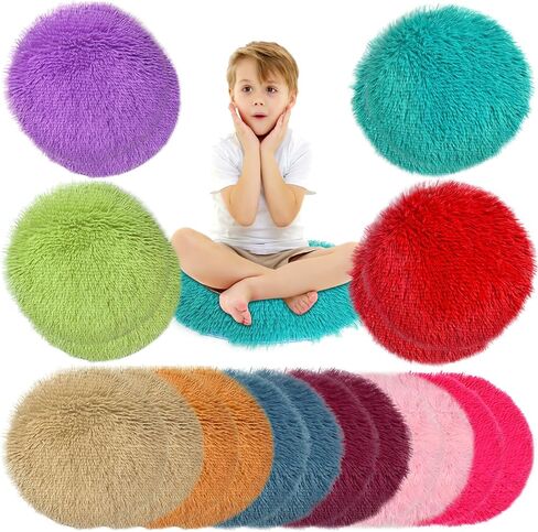 30 Pcs Kids Crazy Carpet Circle Seats 16 Inch Round Floor Mat Kids Floor Cushions Soft Colorful Educational Classroom Rug for School Home Group Activity Learning Marker Playing Areas in Saudi Arabia