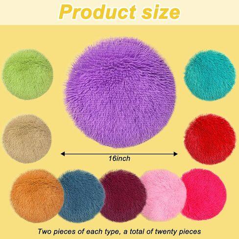 30 Pcs Kids Crazy Carpet Circle Seats 16 Inch Round Floor Mat Kids Floor Cushions Soft Colorful Educational Classroom Rug for School Home Group Activity Learning Marker Playing Areas in Saudi Arabia