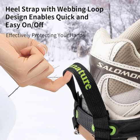 Crampons Ice Cleats for Shoes and Boots Ice Cleats Traction Snow Grips Men Women 22 Anti Slip Stainless Steel Spikes for Hiking Climbing Walking Fishing Mountaineering Jogging in Saudi Arabia