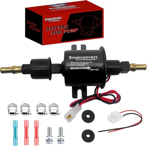 Universal Electric Fuel Pump 12V 2.5-4.5 PSI INLINE خارجي 5/16 بوصة قابلية التوافق مع ديزل غاز البحرية البحرية Marine E8016S in Kuwait