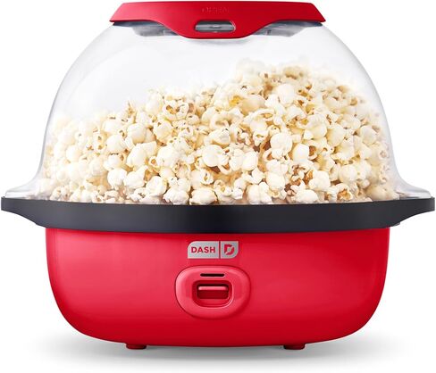 DASH SmartStore™ Stirring Popcorn Maker, 3QT Hot Oil Electric Popcorn Machine with Clear Bowl, 12 Cups - Aqua in Saudi Arabia